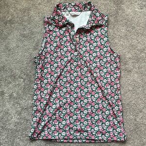 Kenny Flowers Masters Azalea Sleeveless Golf Polo- small